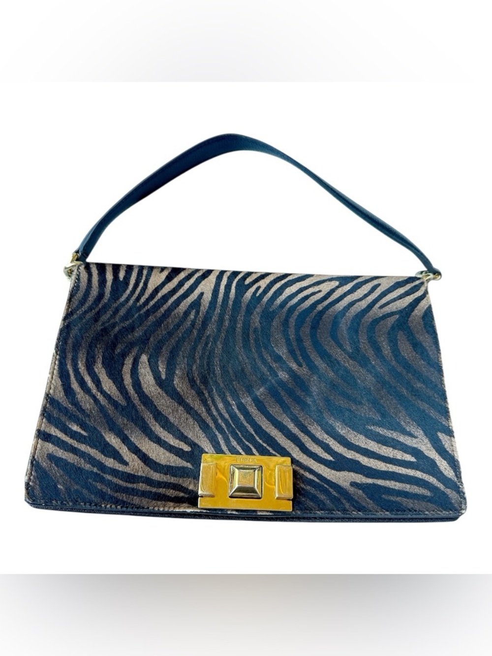 Furla Black and Brown Zebra Shoulder Bag